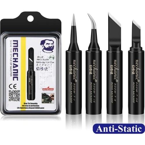 Original MECHANIC 900M-T Soldering Tip Anti-Static Pure Copper Electric Welding Iron Tip BGA Solder Repair Station Tool Kit
