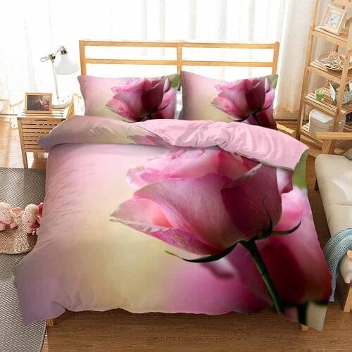 Fashionable Rose Print Girls Bedroom Decoration Duvet Cover Wedding Decoration Quilt Cover Double Queen King Size Bedding