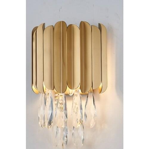 Postmodern Light Luxury Crystal Wall Lamps Modern Living Room Decor Lamps Bedroom Bedside Model Room Study Luster Wall Lights