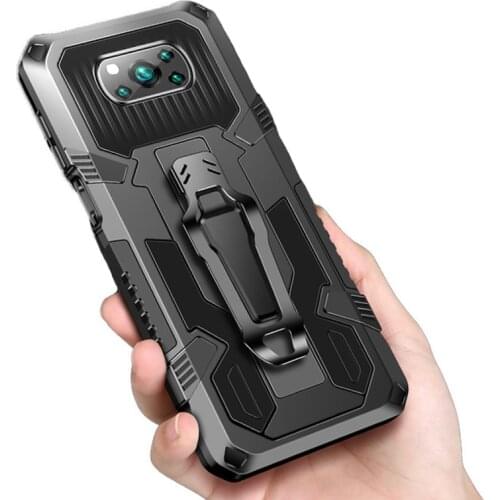 2021 Shockproof Case for Xiaomi POCO X3 Pro X3 NFC Global Armor Hybrid Drop Protective Stand Holder Belt Clip Holster Phone Cove