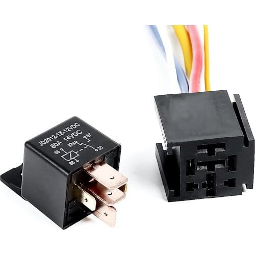 JD2912 12V DC 80A 5 Pin Relay Conversion Type Insertion Type Modification with 5 Wire Socket Universal for Automobile Car