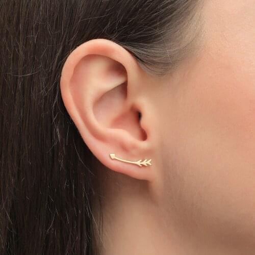 LUNA CHIAO Fashion Jewelry Arrow Head Crawler Earring - Cooper Ear Crawler Stud