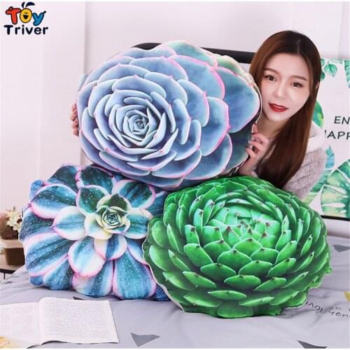 Cute Succulent Plants Cactus Flower Plush Toy Stuffed Doll Pillow Sofa Cushion Kids Children Girl Adult Birthday Gift Room Decor