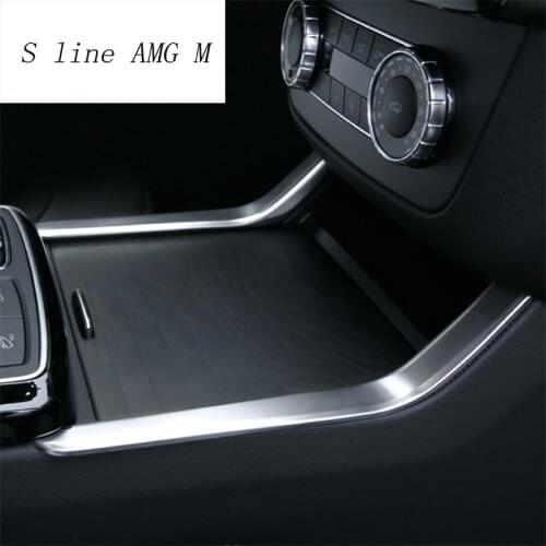 Car styling Auto Center Console Water Cup Holder Trim Covers Stickers for Mercedes Benz GLE W166 ML GL GLS X166 auto Accessories