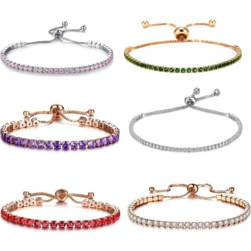European and American Crystal Bracelet Light Luxury Micro-inlaid Zircon Bracelet Female Simple Adjustable Hand Jewelry