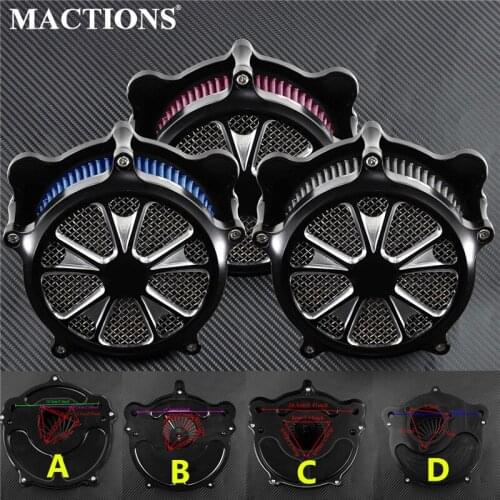 Motorcycle Air Cleaner Intake Filter System Red/Blue/Grey Element For Harley Sportster XL883 Touring Street Glide Softail Dyna