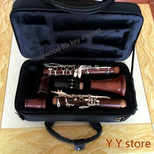 High Grade Rosewood Bb Key Clarinet Silver Plated 17 Keys