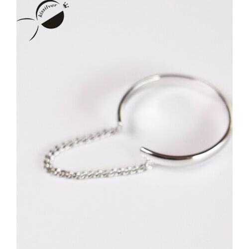 Personality Chain Open Rings 925 Sterling Silver Women Ring For Lovers Handmade Opening Engagement Rings Fashion Female Gifts