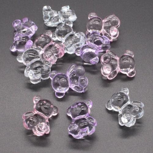 10PCS Transparent Candy Bear Beads For Jewelry Making DIY Jewelry Accessories