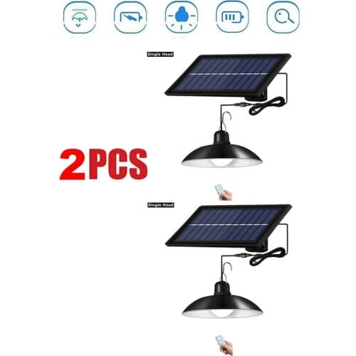 2pcs Retro Lampshade LED Solar Head Lamp Outdoor/Indoor Emergency Light Cord Waterproof For Camping Terrace Tent Chandelier 3/6M