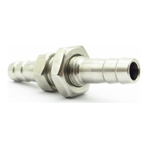 304 Stainless Steel 6mm Hose Barb Bulkhead Barbed Tube Pipe Fitting Coupling Connector Adapter For Water Air Oil