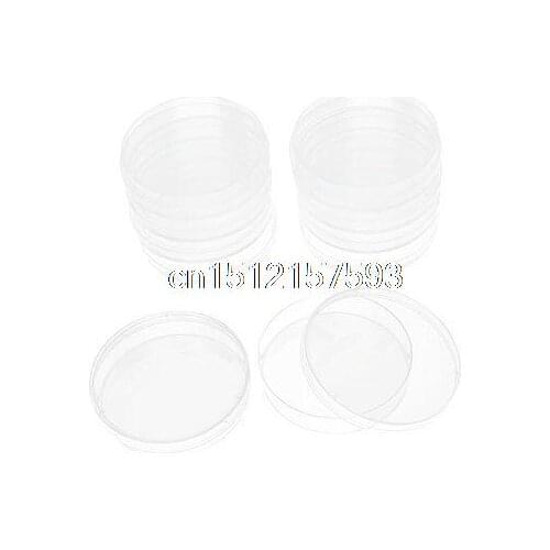 70mm x 15mm Polystyrene Sterilized Culture Petri Dishes Clear 10 Pcs