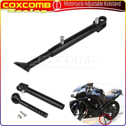 Motorcycle CNC Aluminum Adjustable Kickstand Side Stand For Kawasaki ZZR600 2005-2008 Ninja ZX6 ZX9R ZX10R ZX6R ZX6RR 1998-2015