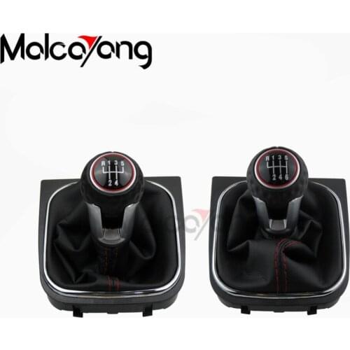 Car Accessories Gear Shift Knob Shifter Lever 5/6 Speed With Leather Cover For VW Golf 6 MK6 GTI GTD R20 2009,2010,2011-2013