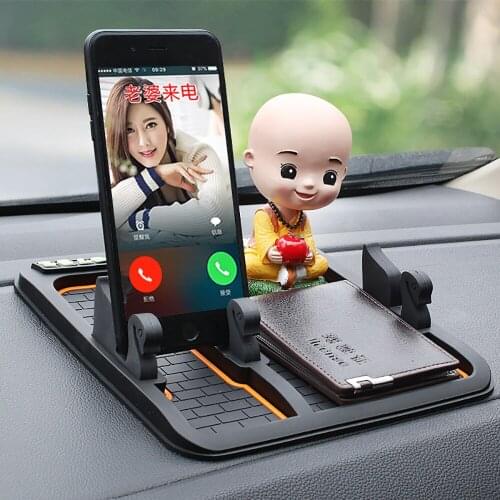 Car Ornament Mobile Phone Holder Auto Car Mat PVC Automotive Dashboard Sticky Pad GPS Stand Bracket Universal Non-slip Cushion