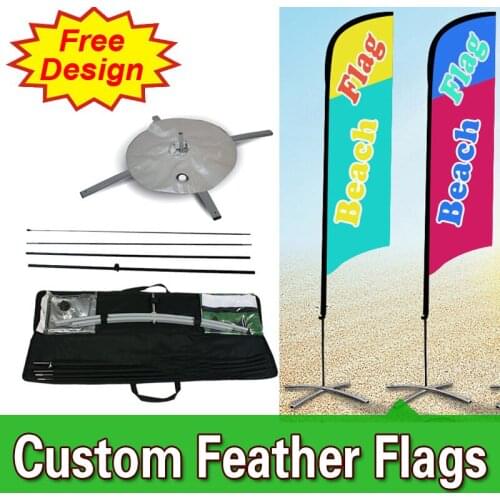 Free Design Free Shipping Double Sided with Cross Base Competitive Wind Sail Banners Store Flags Banners Open Feather Flags