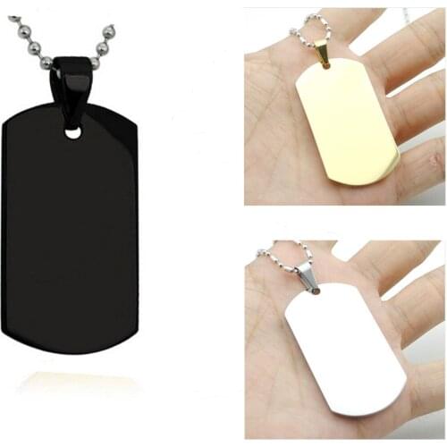 Pet Tag 100 PCS/Lot Dog Name Tag 48*28MM Stainless Steel Military Dog Tags Stainless Steel Pet ID Tags Gold/Silver/Black Colors