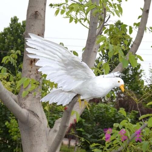 Big new simulation wings pigeons toy white wings simulation dove doll bird gift about 80x42cm 2194