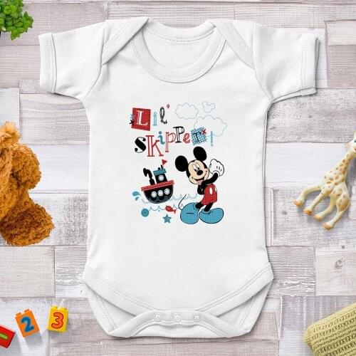 Newborn Baby Romper Infant Short Sleeve Disney Boy Baby Clothes Girls Mickey Print Suit Born Crawling Baby 0-24M