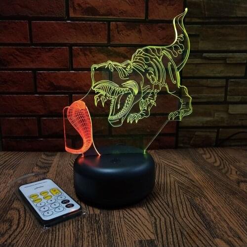 Dinosaur Cobra 3d Visual Night light 7 color change Christmas decorative lights 3d Light Fixtures Kids Room Usb Night Light