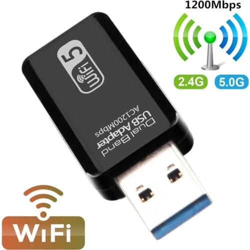 Dual Band 5Ghz Wi fi USB Adapter 1200Mbps Wifi USB Wifi Adapter AC Wi-fi Adapter USB 3.0 Ethernet 2.4G/5G Wifi Antenna For PC