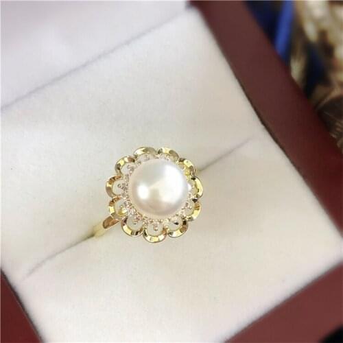 Flower Ring Base Mountings Findings Settings Adjustable Ring Jewelry Parts Fittings Accessories for Pearl Beads Stones
