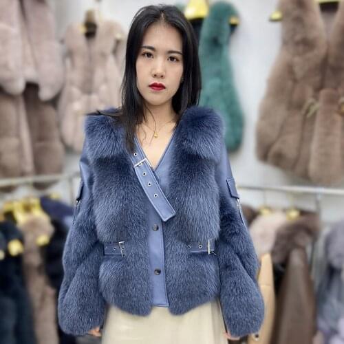 Fox Fur Jacket 2021 New Fashion Cropped Overcoat Multi Color To Choose High Quality Outwear