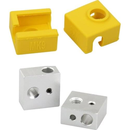 MK7 MK8 MK9 heated block+Silicone Insulation Socks cover For Replicator Wanhao Anet a6 a8 Reprap Prusa Tronxy 3d printers parts