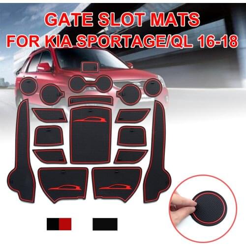 Anti-Slip Rubber Gate Slot Mat Cup Mats for KIA Sportage 2016 2017 2018 2019 QL 4th Gen MK4 KX5 Accessories Stickers Car Styling