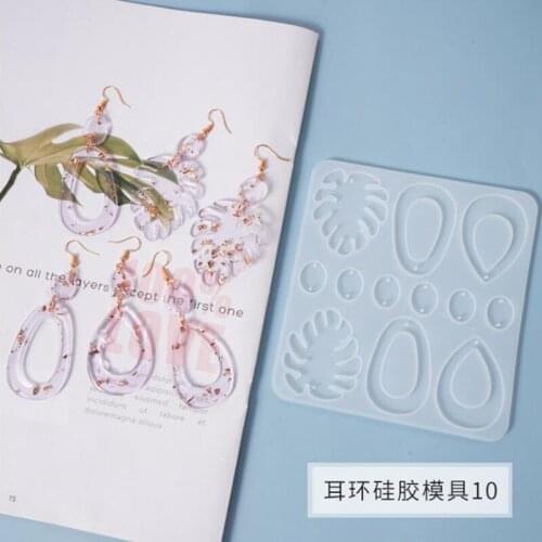 New transparent silicone mold resin ear hook Charms pendant silicone mold for DIY handmade Earrings jewelry silicone mold
