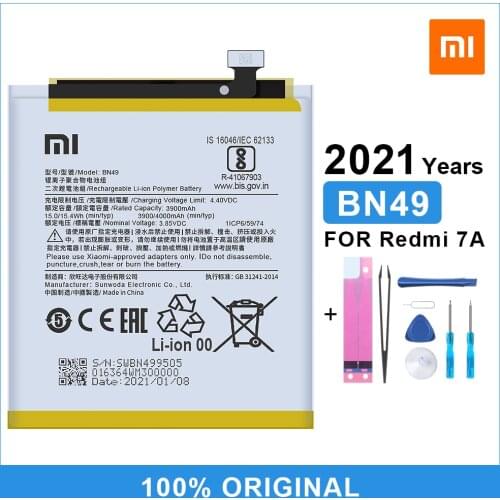 XiaoMi Original Battery BN49 For Xiaomi Redmi 7A Replacement 4000mAh High Capacity Phone Battery
