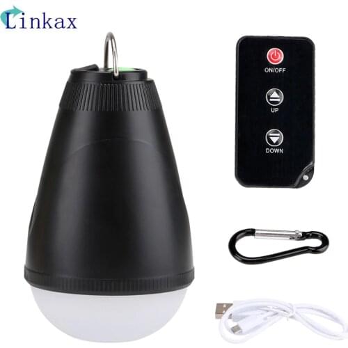 Camping Lantern Waterproof With Remote Control LED Lamps Rechargeable Design Dimmable Outdoor Portable Lantern Flashlight Light