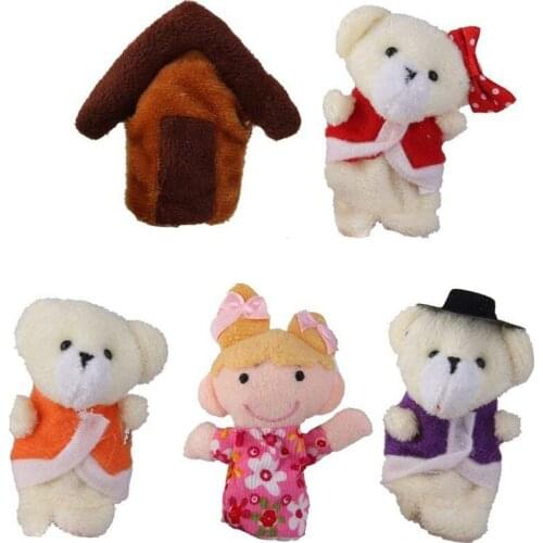 Lot of 5 pcs Finger Puppets Fairytale Fairy Tale Goldilocks and Three Bears