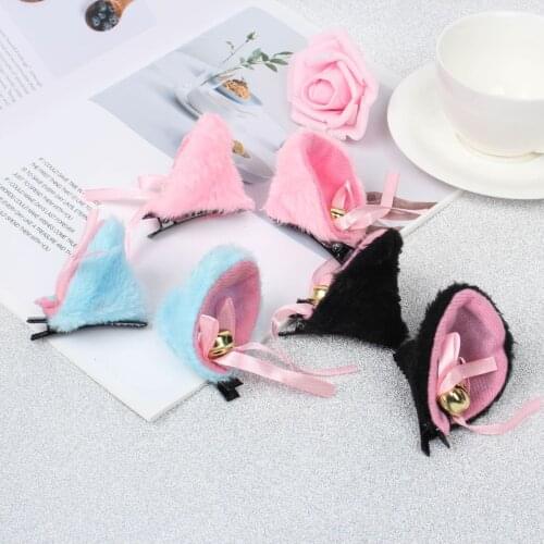 Cartoon Fox Cat Plush Ear Bell Headband Lolita Anime Housemaid Cosplay Hairband Women Girls Headwear Party Christmas