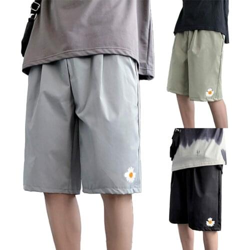 Casual Men Marguerite Comfortable Loose Elastic Fifth Pants Board Sports Running Shorts Plus Size Bodybuilding Shorts