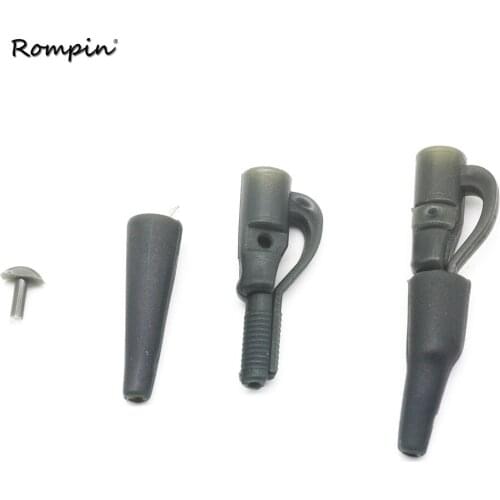 Rompin 10pcs/bag Fishing Tackle Carp Outdoor Safety Lead Clips Carp Fishing Tackle Tool Safety Lead Clips with Pins Tail Rubber