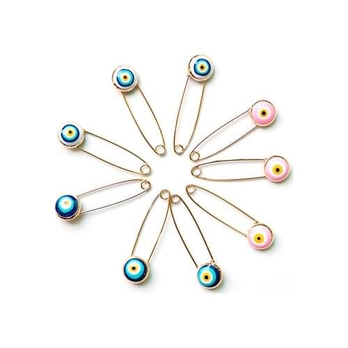 Lucky Eye Colorful Turkish Evil Eye Brooch Pin Gold Dropping Oil Brooch Gifts for Women Girls Men Fashion Jewelry Accessories