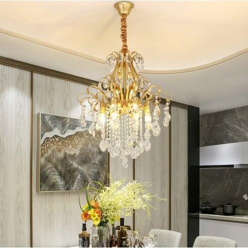 ZuuuVny Modern Crystal Chandelier Lustres De Cristal Chandeliers Ceiling E14 LED For Living Room Bedroom Kitchen Fixture Light