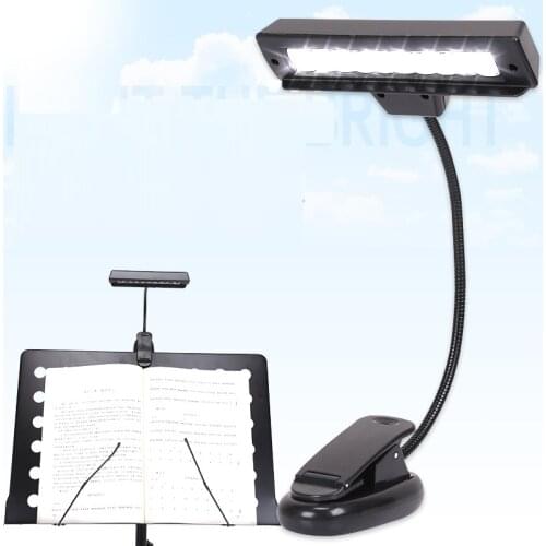10 LED White Reading Kindle Orchestral Sheet Music Stand light Lamp + USB Cable
