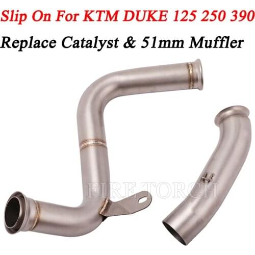 For KTM 125 250 390 DUKE RC390 2017 2018 2019 Years Motorcycle Exhaust Connector Middle Link Pipe Slip on 51MM Muffler System