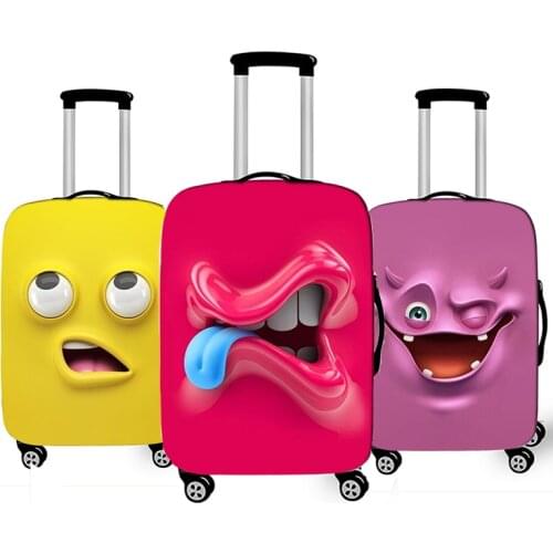 Funny Expression Luggage Cover Travel Elastic Dust Cover Protective Cover 18-32 Inches Luggage Case Suitcase Cover