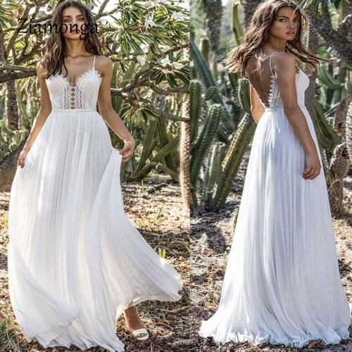 Ziamonga 2020 Women Summer Dress Vintage Sexy Elegant Lace Backless Dresses Party Night White Long Dress Female Chiffon Dresses