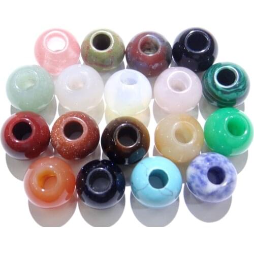 10*12MM 24pc Natural Stone Quartz Crystal round shape big hole Beads pendant for diy Jewelry making necklace earrings Bracelets