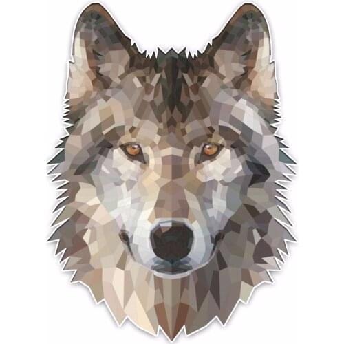 12.2*16.5CM Interesting Lovely Wolf Head Cartoon Colored PVC Car Sticker Decoration Graphic C1-5451