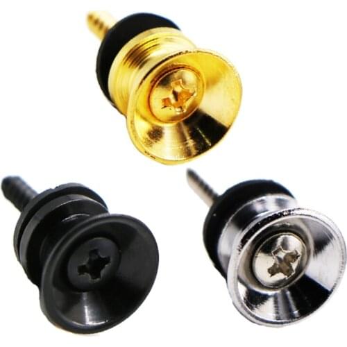 24BD Professional Guitar Strap Locks End Pins Tail Nail Lock Button Pegs Lock Button Bolts Metal End Locking Parts