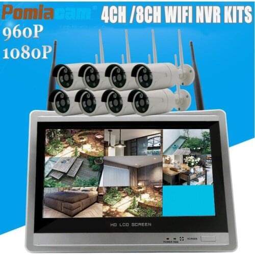4CH 8CH Wireless NVR Kit Home Security Camera System 1.3MP 2MP HD Video Surveillance CCTV System Wifi Outdoor Camera NVR Kits