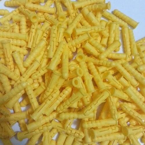 400pcs M6 M8 M10 Small Yellow Plastic Pipe Screw Expansion Bolt Plug Yellow Tube