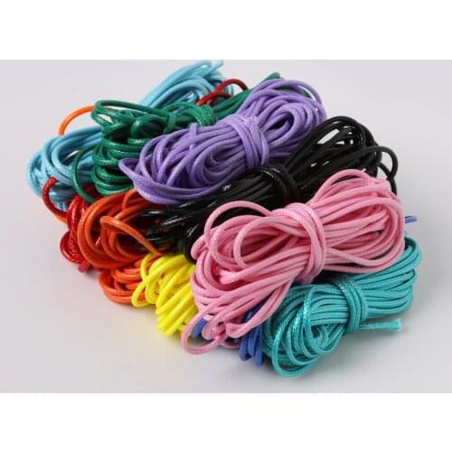 5-15m/lot 1/1.5/2mm leather line Waxed Cotton Waxed Thread Cord String Strap Necklace Rope Bead For Jewelry Making DIY Bracelet