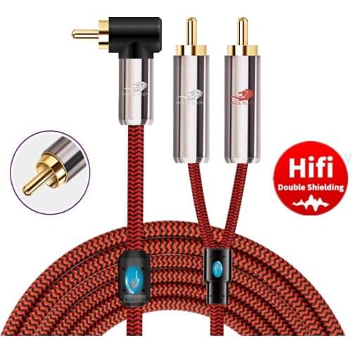 RCA to Dual RCA Male Plug Audio Cable for Amplifier Speaker DVD TV Subwoofer Home Stereo Sound System 2RCA OFC Shielded Cords