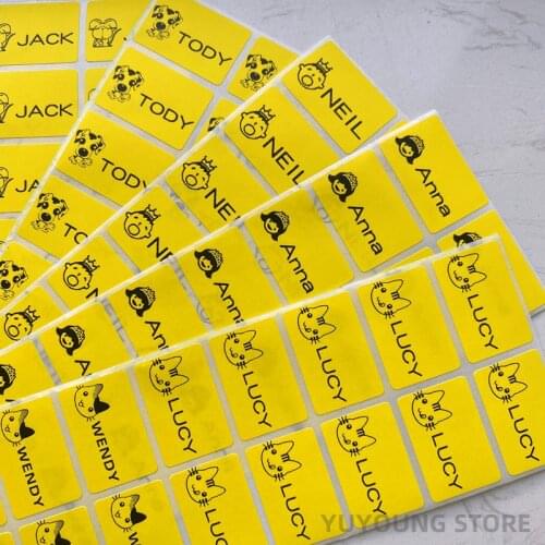 150pcs 30x20mm large package yellow color Personalized Name Tag Stickers Office kid School Stationery Personal Craft label paper